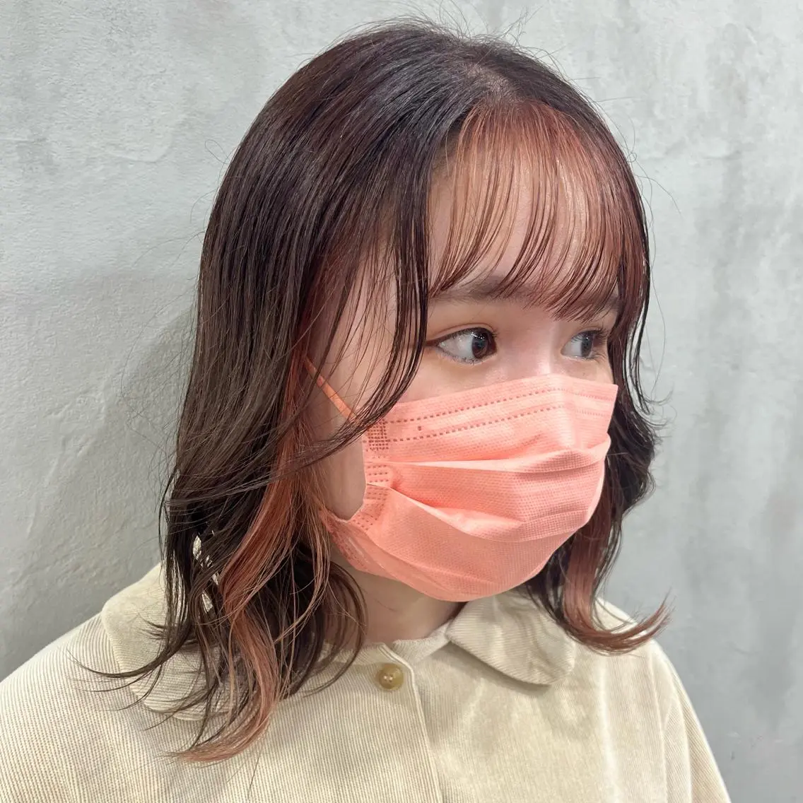 ミディアム カラー ミストバング  フェイスフレーミング 🫧tomoka 透明感カラー🫧のヘアスタイル
