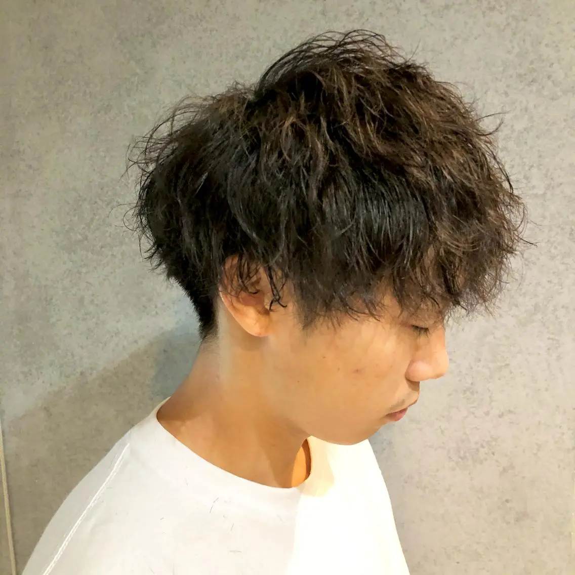 ミディアム パーマ メンズ カット パーマ Minami🩵 新宿のヘアスタイル