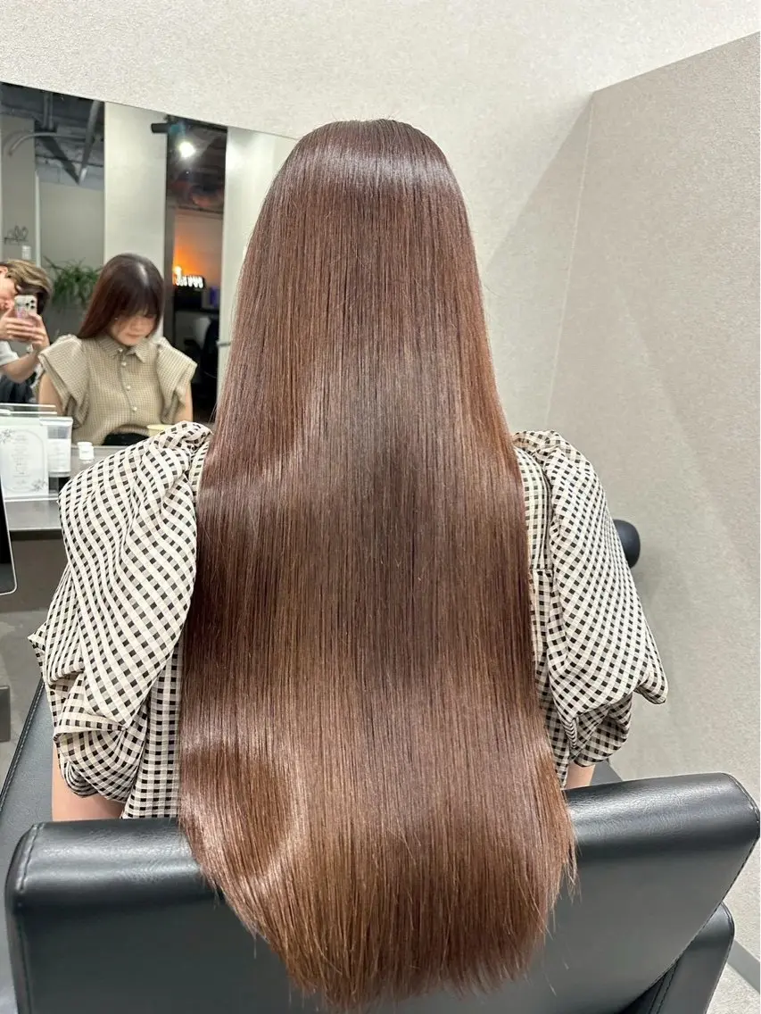 ロング カラー 透明感カラー 髪質改善 トリートメント カット 縮毛矯正 トリートメント SLASHスラッシュ 兵頭　裕のヘアスタイル