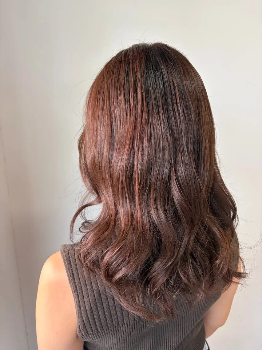 セミロング カラー ラベンダーカラー ヘアカラー 土屋 梓咲のヘアスタイル