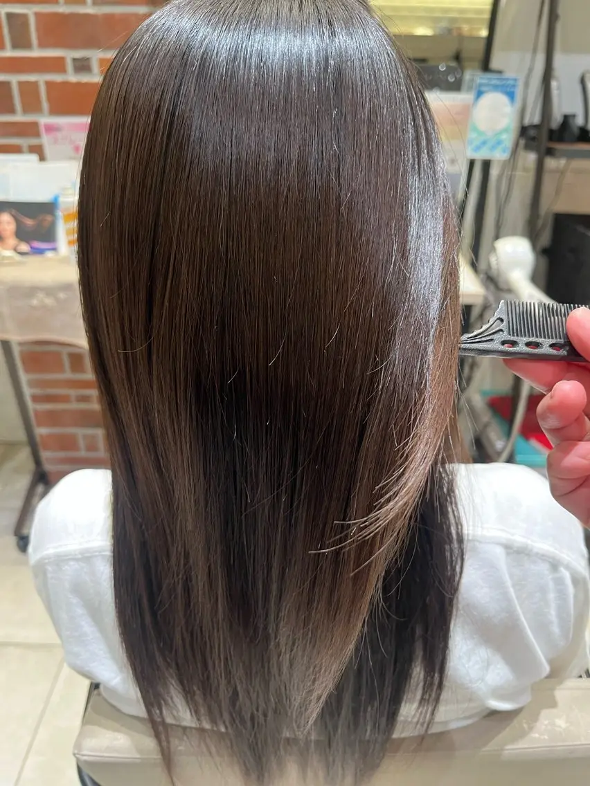 ロング パーマ キッズ 髪質改善・ショートレ イヤーボブ🧡関玲子のヘアスタイル