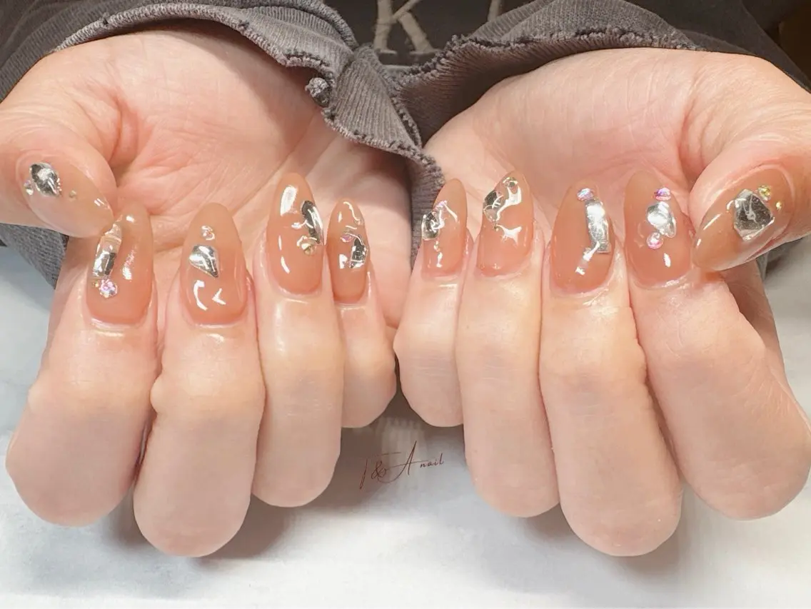 ネイル ジェルネイル キラキラネイル オフィスネイル スカルプネイル T&A nailのネイルデザイン
