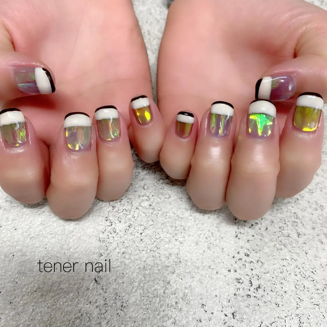 ネイル フレンチネイル 氷ネイル・うるうるネイル テネルネイル tener nailのネイルデザイン