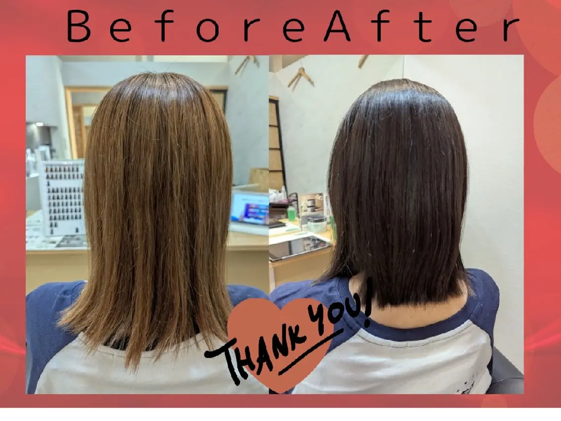 カラー オレンジ カット ヘアカラー トリートメント 髪屋こころ 峯村 衣舞のヘアスタイル