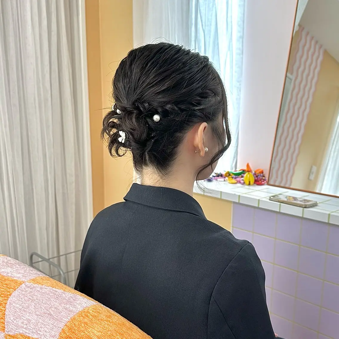 ミディアム ヘアアレンジ ヘアセット 美の間 杏寿 ヘアセットサロンのヘアスタイル