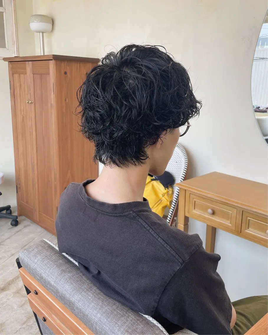 パーマ メンズ 🍋透け感カラー🍃 オリーブ🍐Kahoのヘアスタイル