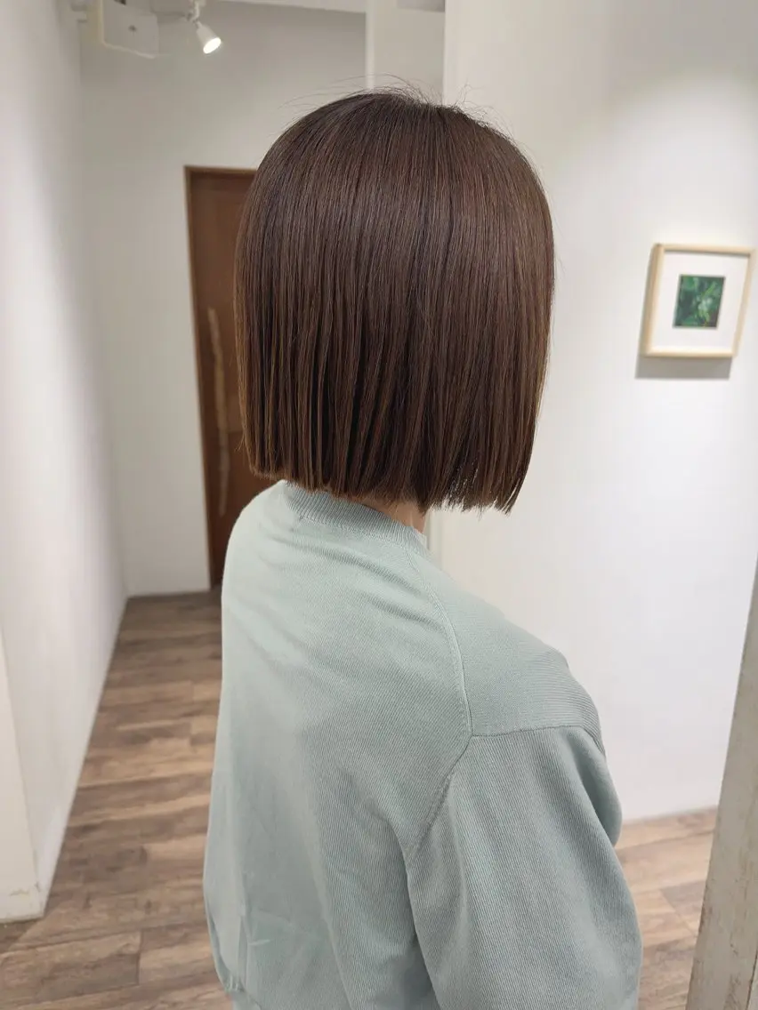 ミディアム カラー ボブ カット ヘアカラー トリートメント ハイライト⭐️上野 高広のヘアスタイル