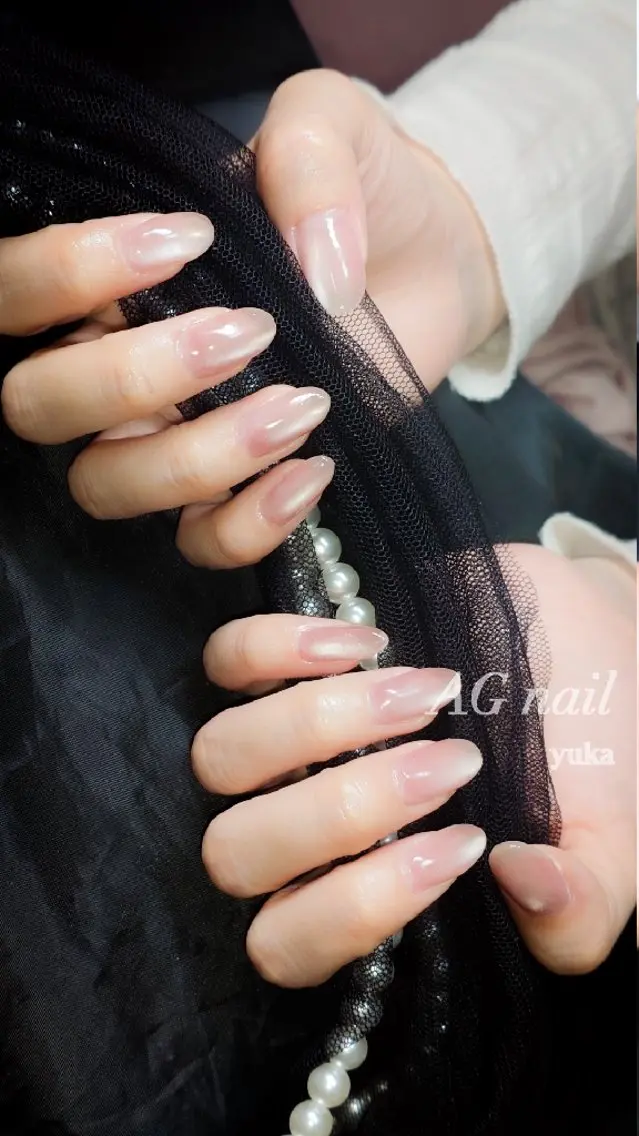 ネイル マグネットネイル マグネットワンカラー ワンカラーネイル ピンク ハンドネイル ハンドケア AGnail YUKAのネイルデザイン