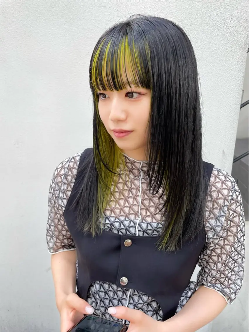 セミロング カラー ヘアアレンジ 顔まわりレイヤー レイヤーカット カット ヘアカラー トリートメント ヘッドスパ ヘアセット 〽️magico/ ウルフDaiki〽️のヘアスタイル