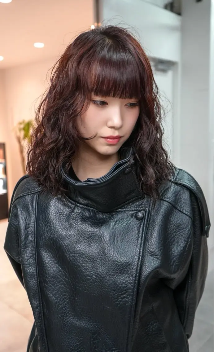 セミロング パーマ セミロングパーマ デジタルパーマ 小田 晃瑛のヘアスタイル