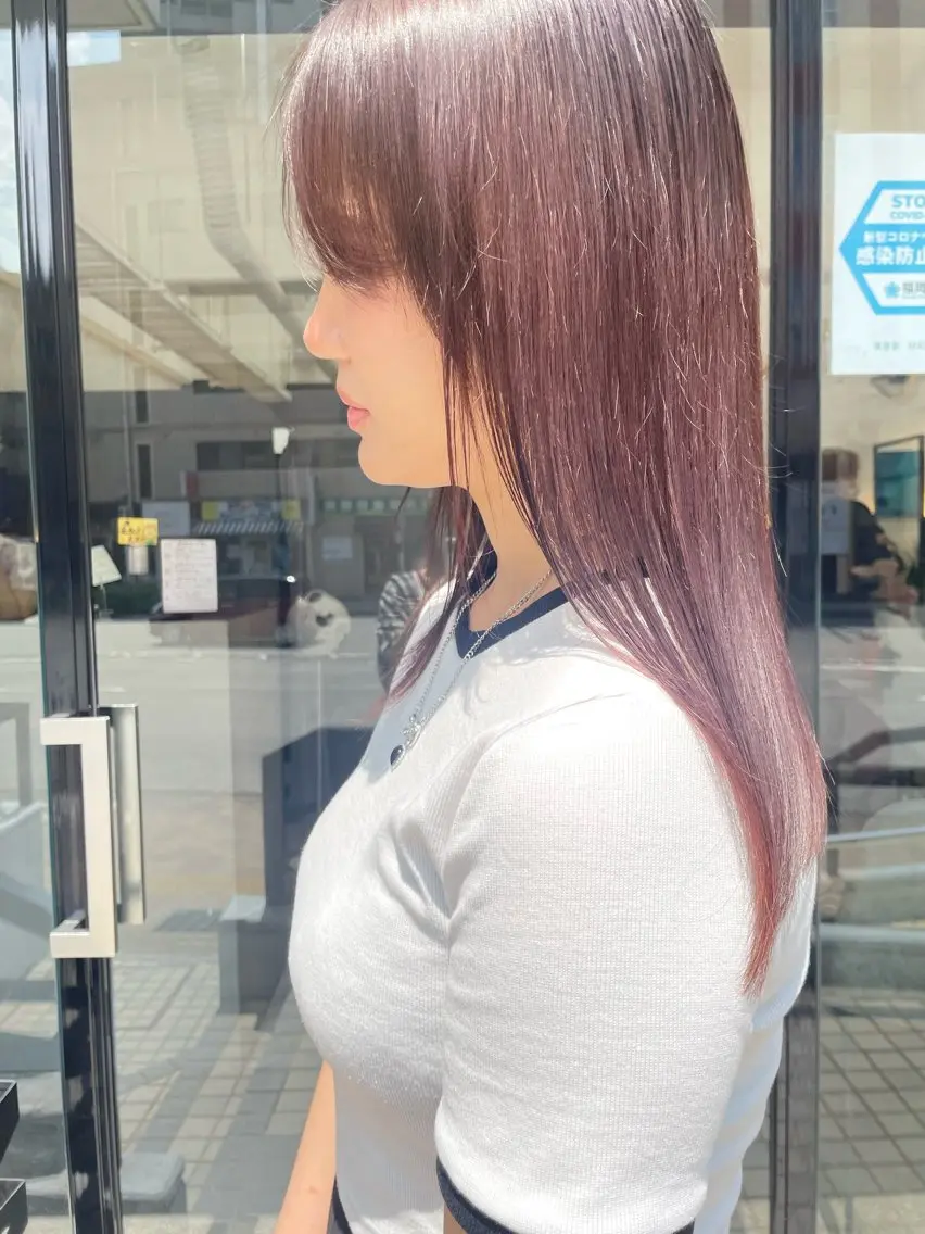 セミロング カラー ヘアアレンジ 髪質改善 💙韓国レイヤー 寒色カラー💙のヘアスタイル
