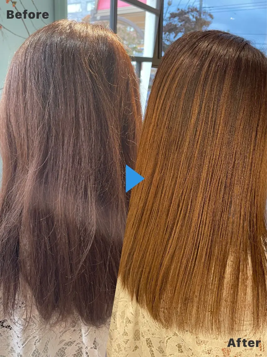 セミロング ハイライト 髪質改善 レイヤーカット 縮毛矯正 トリートメント ヘアカラー トリートメント 山村 伸一のヘアスタイル