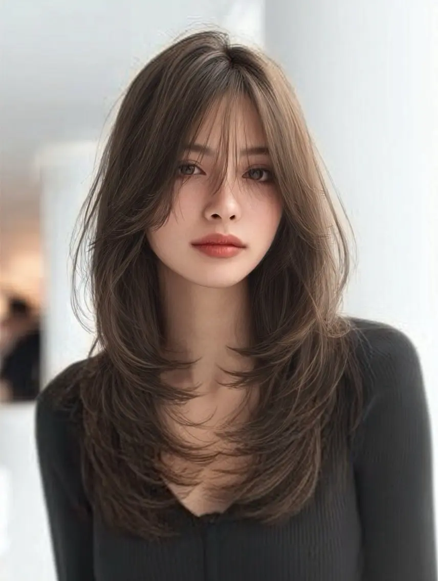 ロング カラー ヘアカラー 🍒モテ暖色カラー × うる艶✧ ゆなのヘアスタイル