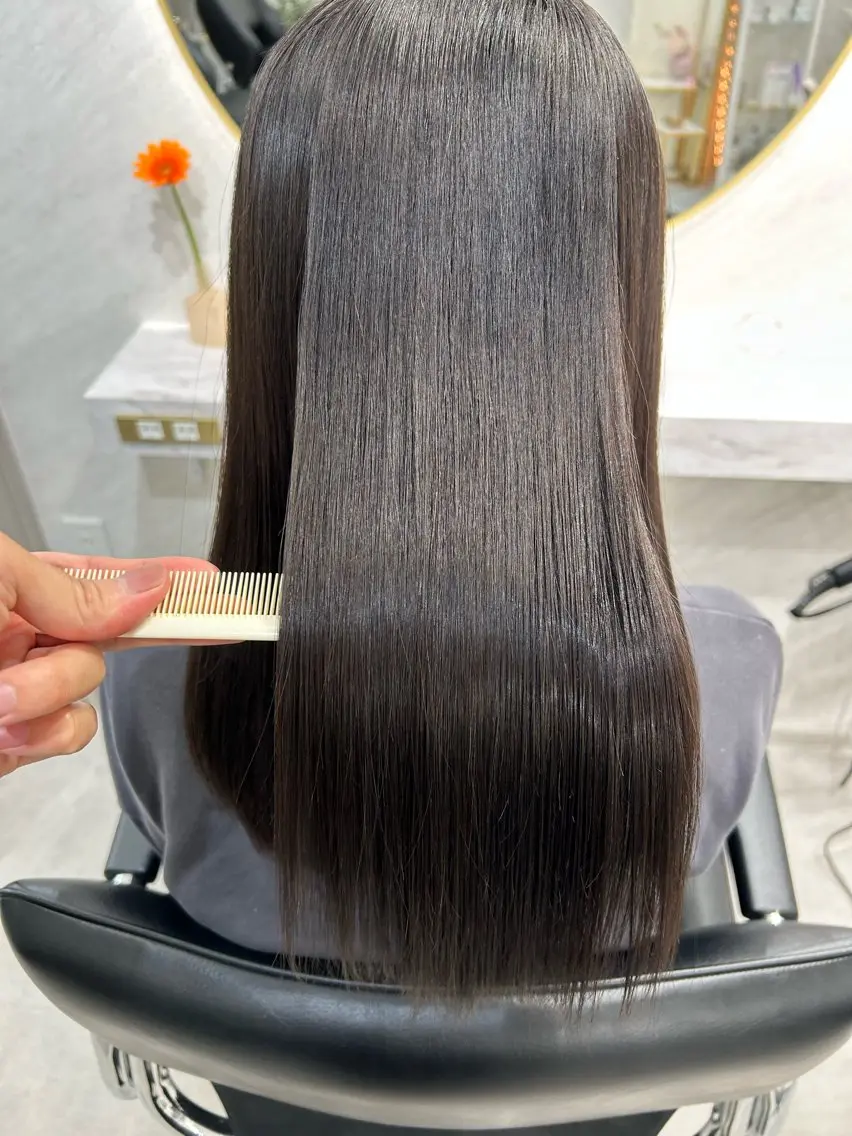 ロング カラー カット ヘアカラー 縮毛矯正 トリートメント 髪質改善will hairdesignのヘアスタイル