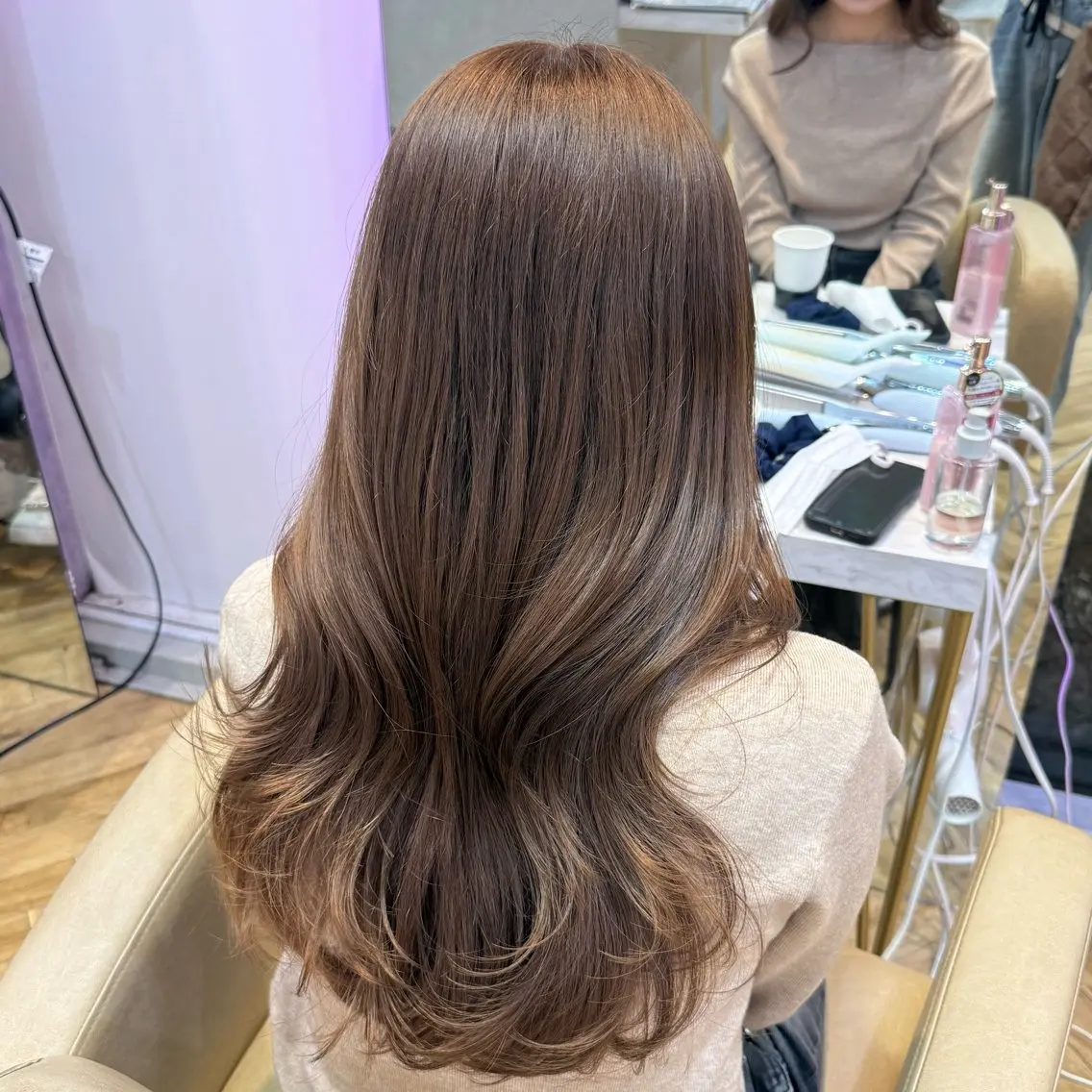 ロング カット ヘアカラー トリートメント 韓国ヘア/艶髪/ 透明感カラー/つぐみのヘアスタイル