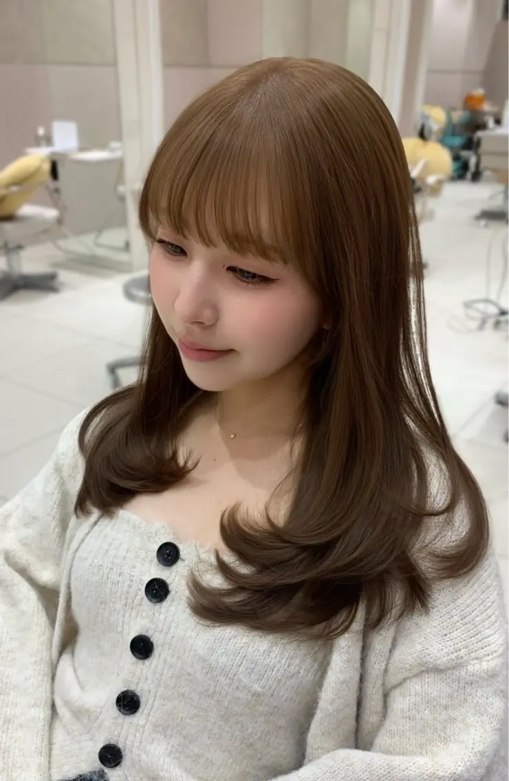セミロング カラー ヘアアレンジ カット ヘアカラー トリートメント レイヤーカット/ 小塩 萌々香のヘアスタイル