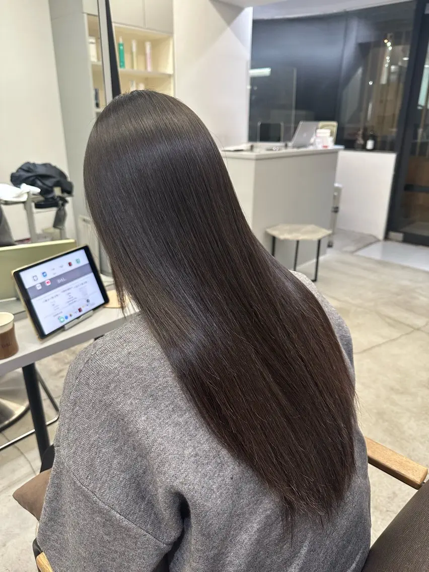 ロング パーマ 縮毛矯正 ハイトーンカラー が絶対可愛い✨泰聖✨のヘアスタイル