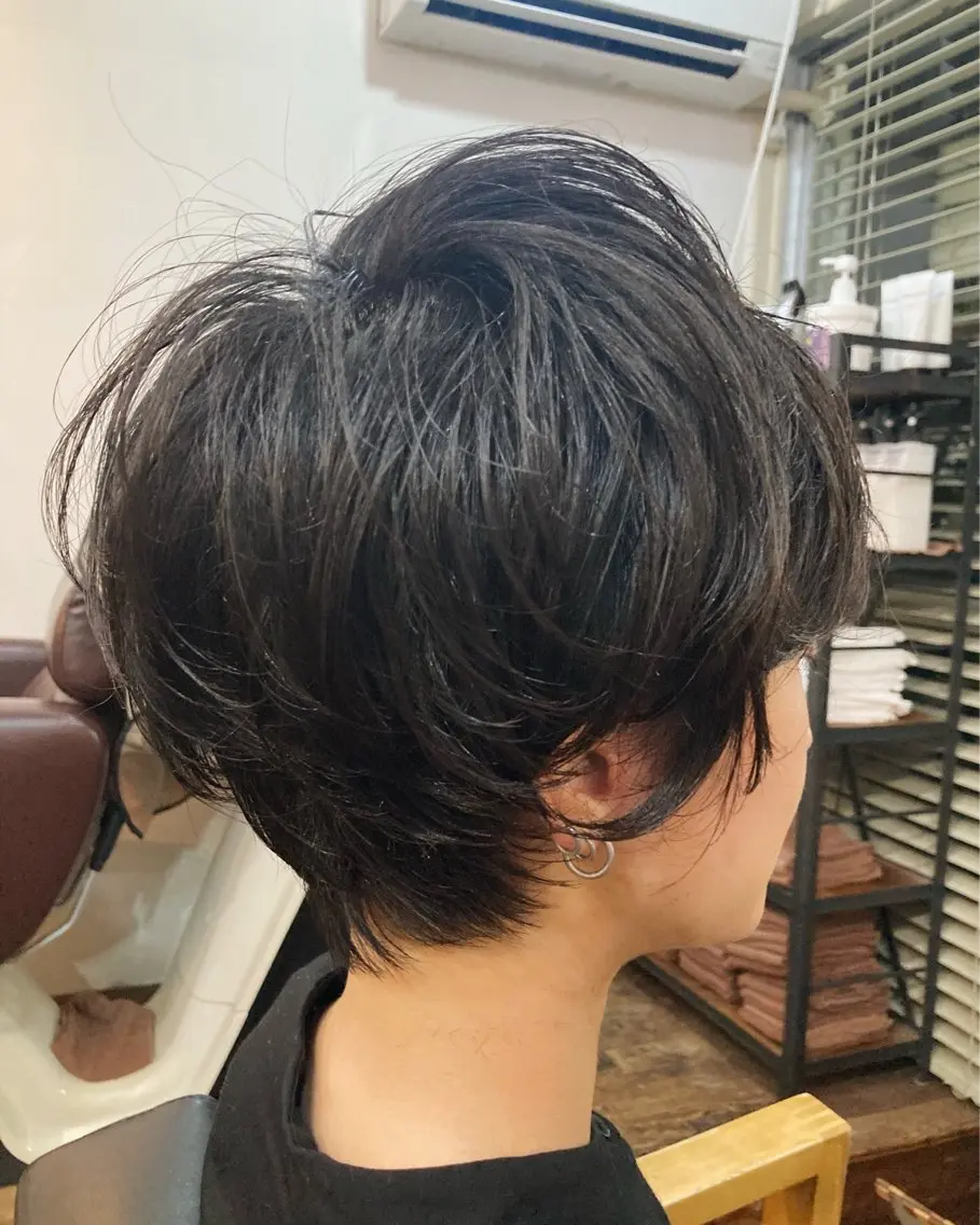 ショート パーマ ショートヘア ショート、ボブ💚 レイヤー/井上翔のヘアスタイル