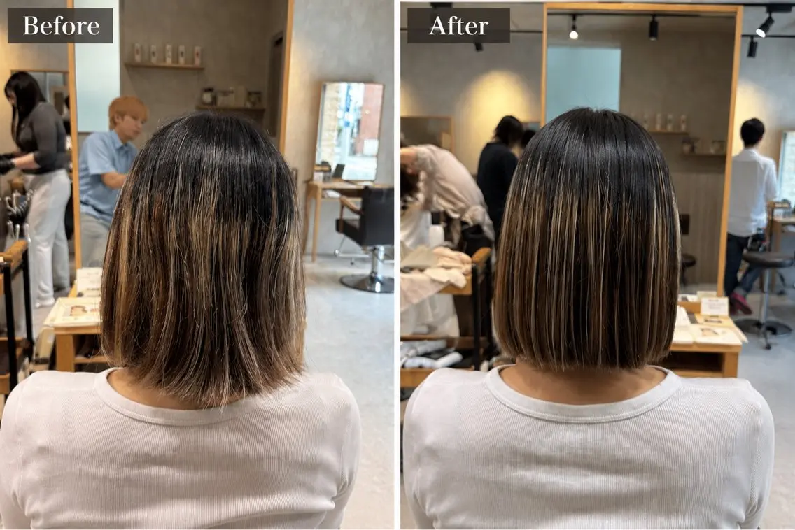 パーマ 酸性ストレート ストレートパーマ カット 縮毛矯正 上原 佑介のヘアスタイル