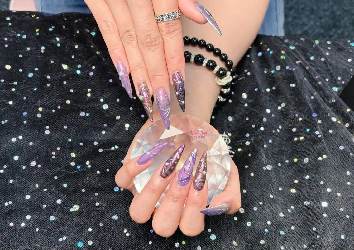 ネイル 桜ネイル 長さ出し フラワーネイル フレンチネイル ジェルネイル ハンドネイル ACon NailSalonのネイルデザイン