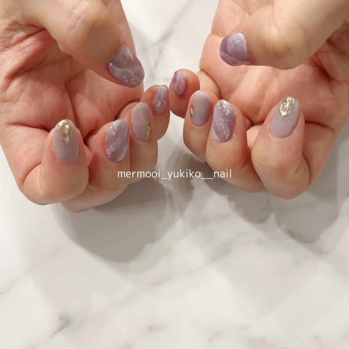 ネイル ブルー ジェルネイル グリーン マグネットネイル 大理石ネイル(マーブル) mermooi nailのネイルデザイン