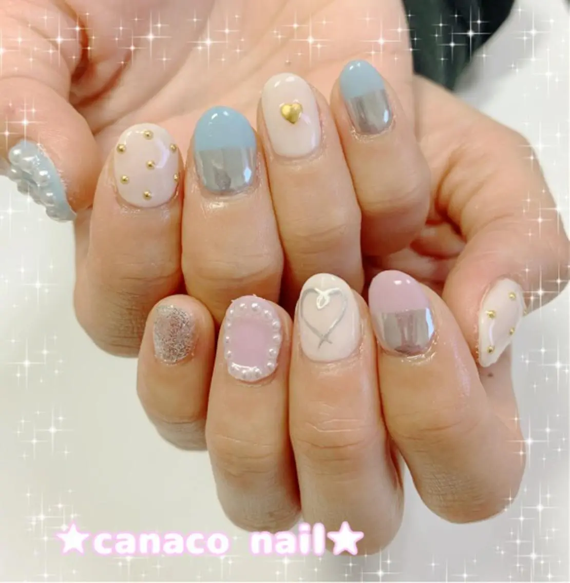 ネイル アートネイル ジェルネイル パラジェル ストーンネイル ハンドネイル ハンドケア ベテランネイル cnc nailのネイルデザイン