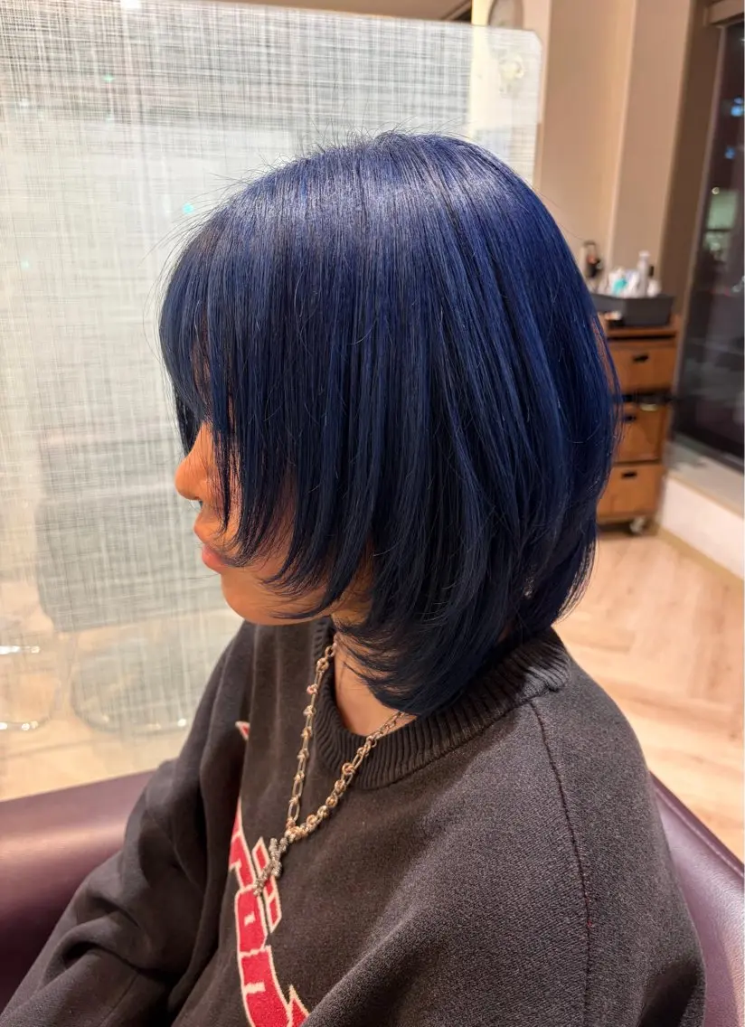 ショート カラー ブルーカラー ネイビーカラー 加藤 千穂のヘアスタイル