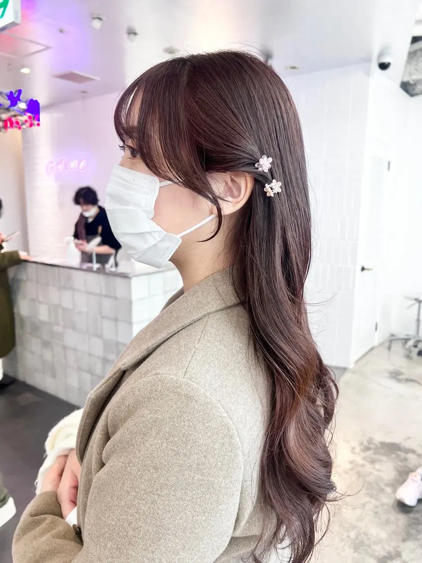 ミディアム カラー ヘアアレンジ 顔周りカット カット ヘアカラー トリートメント ヘアセット 天神レイヤーカット No.1💖マユカのヘアスタイル