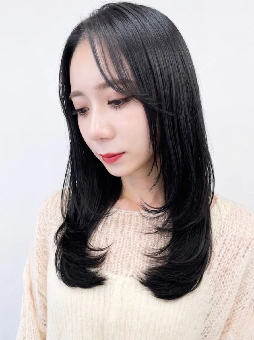 ロング レイヤーカット 齋藤大貴のヘアスタイル