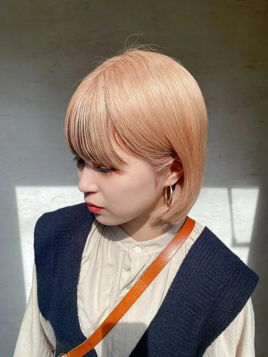 カラー ブリーチ ハイトーンカラー まつお ゆいのヘアスタイル