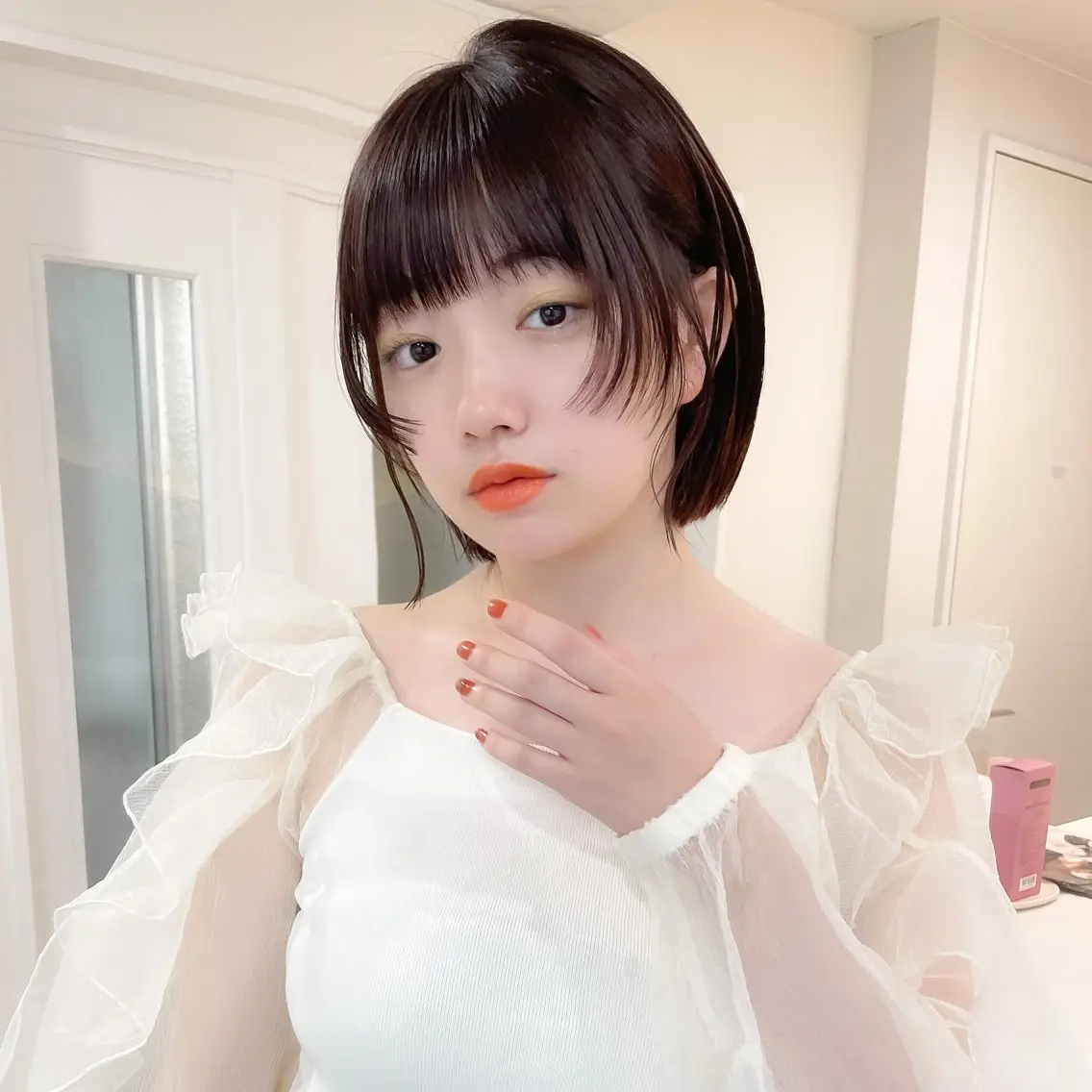 ショート カラー ミディアム/顔周り/ ベージュ🌼mayuのヘアスタイル