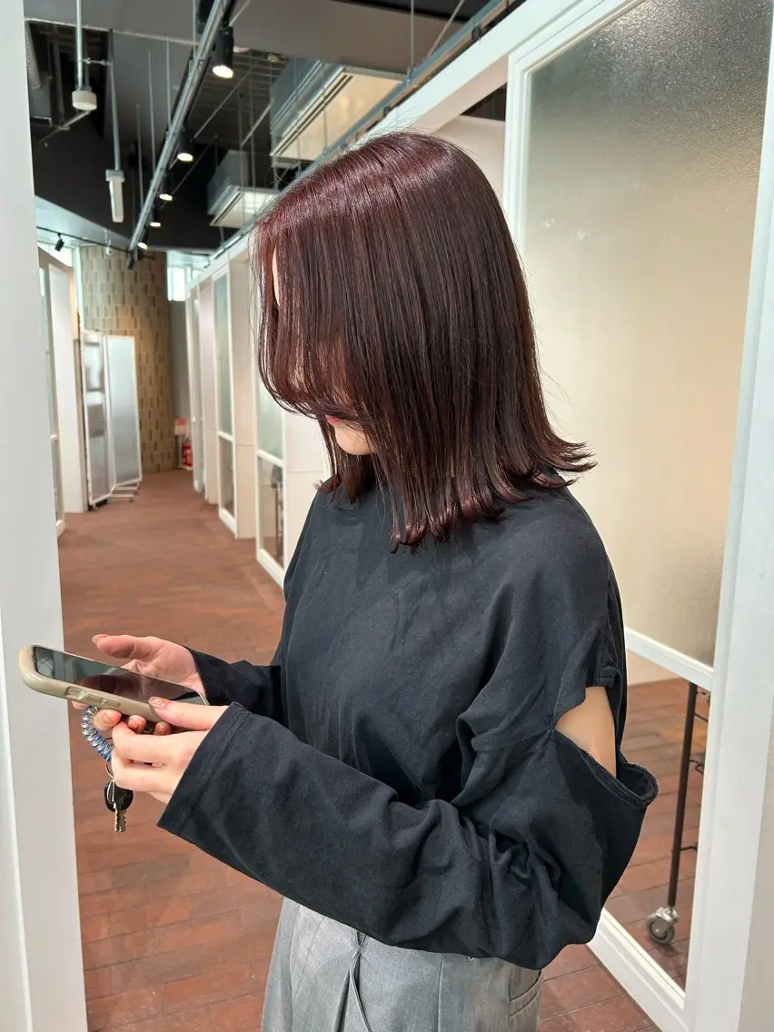 💗『前髪、お顔周りカット+艶カラー(リタッチ可)+トリートメント』の写真
