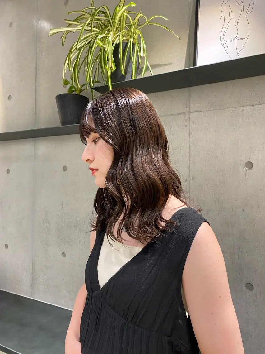 ミディアム カラー ヘアアレンジ ヘアカラー トリートメント ボブ艶モテカラー🫧 カリンのヘアスタイル