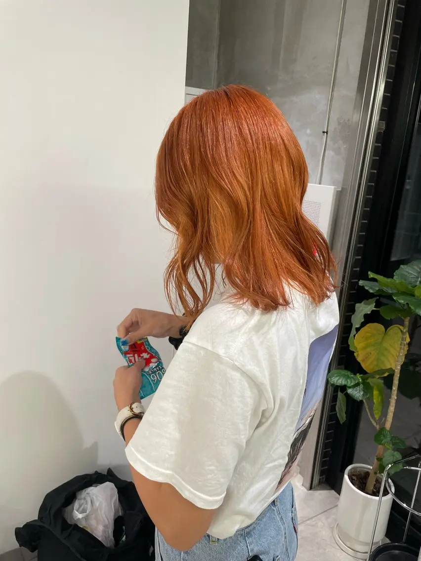 カラー hana🍑 ブリーチなしピンクのヘアスタイル