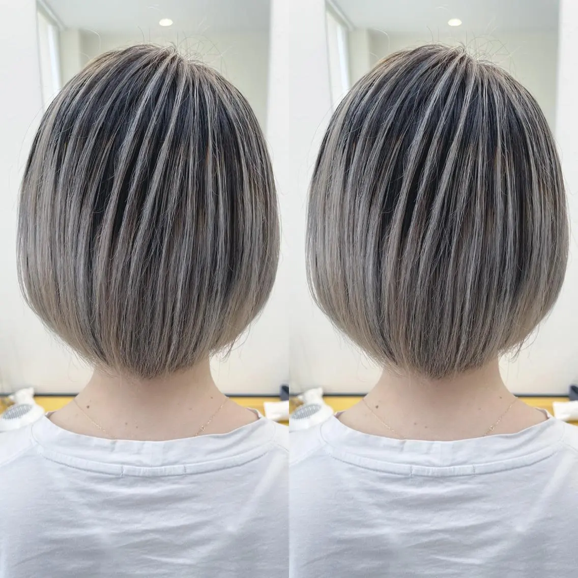ショート ボブ ハイライト レイヤーカット H (エイチ) 烏丸御池店のヘアスタイル