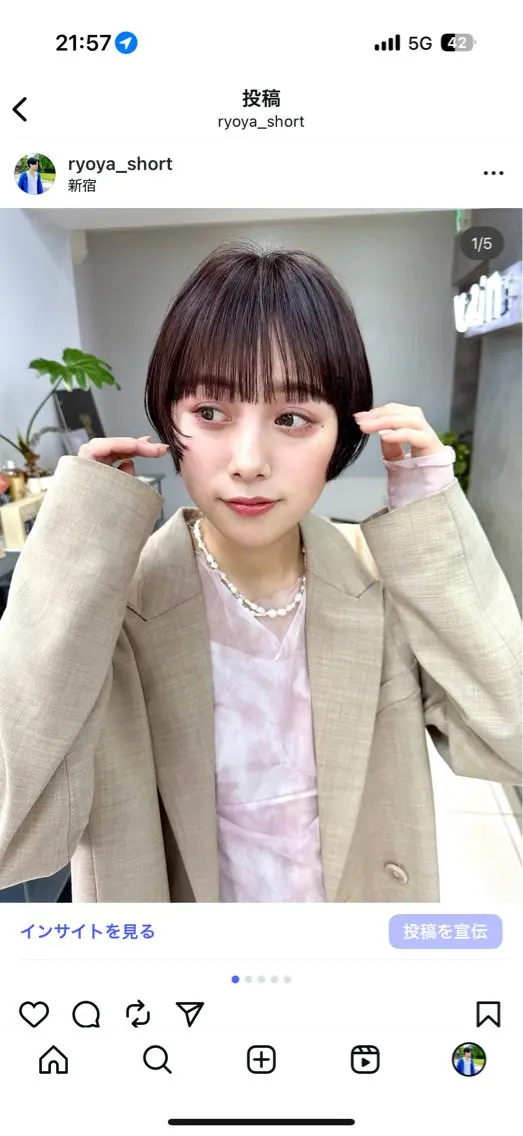 ショート カット ヘアカラー 骨格診断で絶対可愛い ✨丸みショート✨凌弥のヘアスタイル