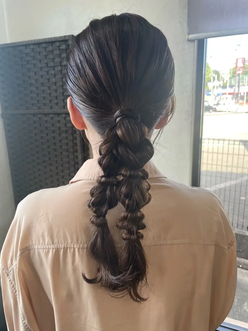 ロング ヘアアレンジ ポニーテール 結婚式・ブライダル 三つ編み 沢田 瞳のヘアスタイル