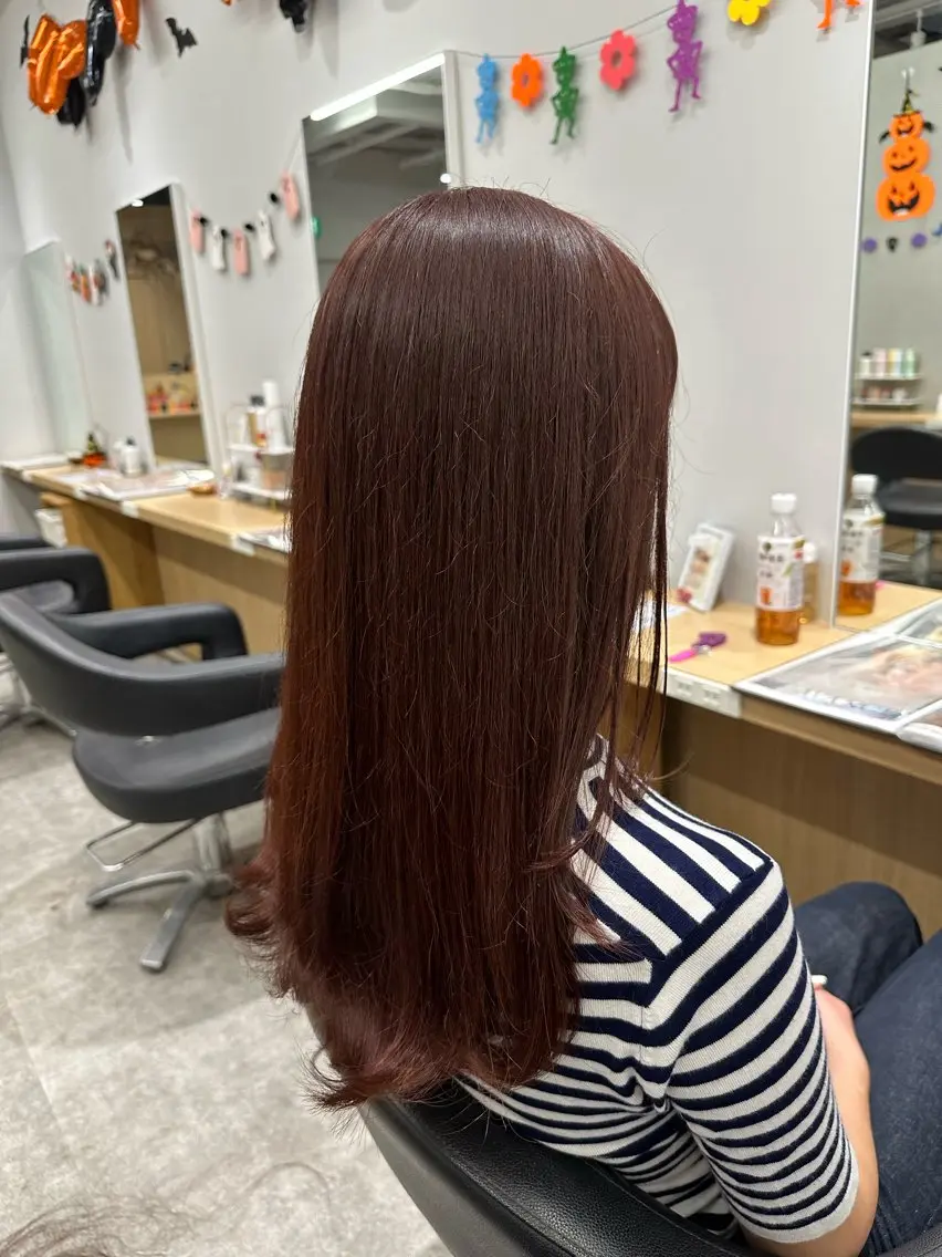 セミロング カット ヘアカラー 巻ける髪質改善🫧ハ イライト/永田汰伊智のヘアスタイル