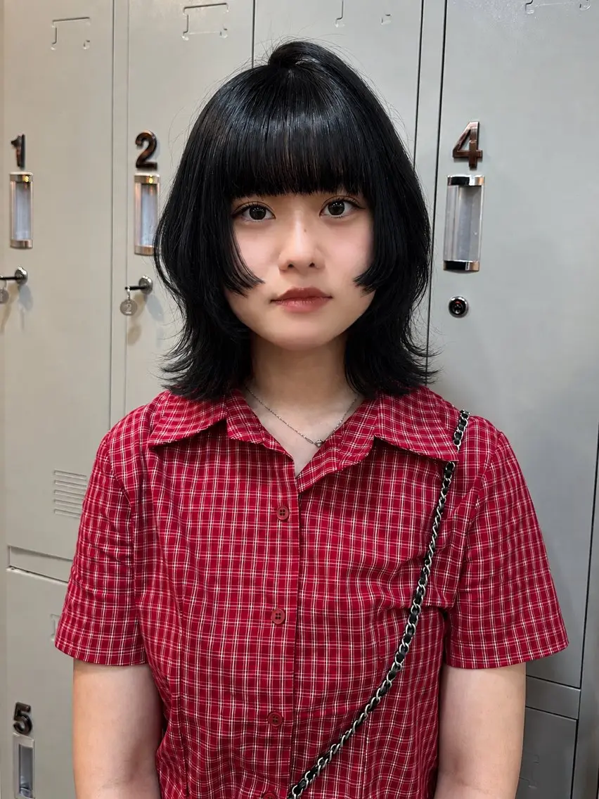 カラー 黒髪 ヘアカラー iwanaga lamのヘアスタイル