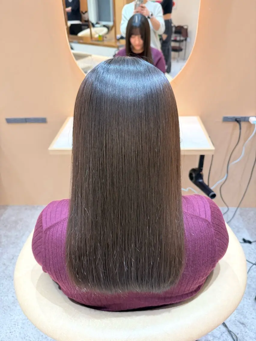 【期間限定💫】カット✂️+美髪縮毛矯正💎+ULTOWA or リンゴ幹細胞Tr🍎+超音波✨艶髪に🌈の写真