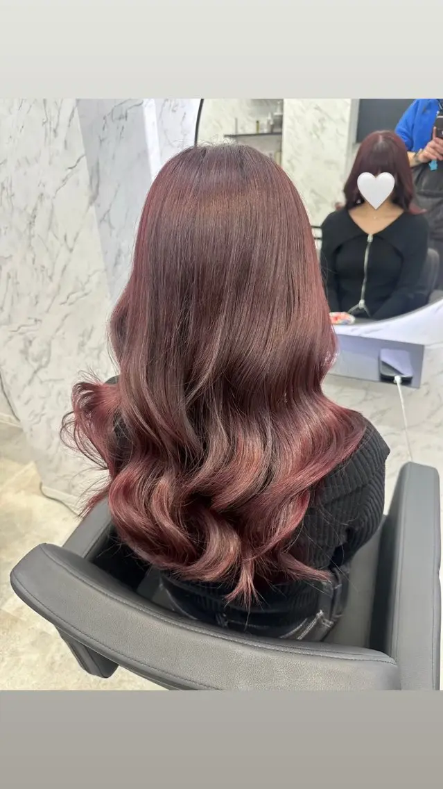 ロング カラー レッドカラー ヘアカラー トリートメント カット¥1100 ✂️MIUのヘアスタイル