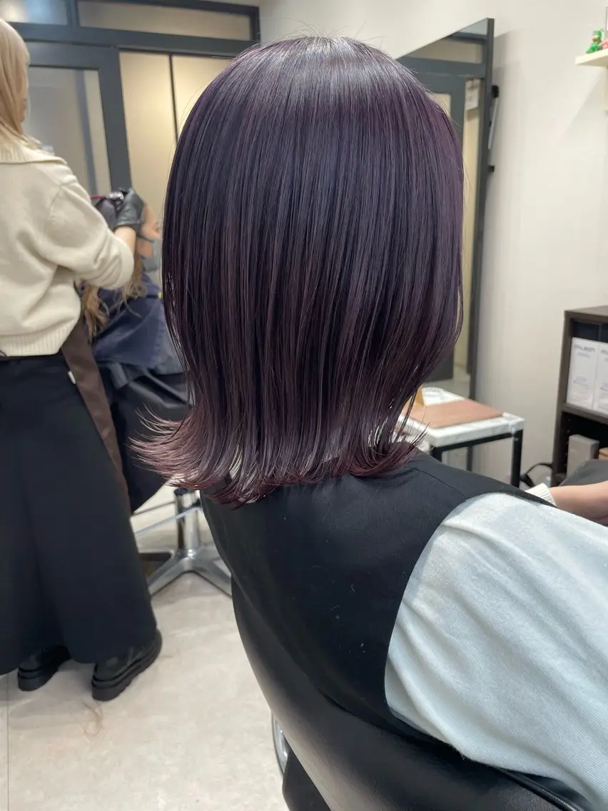 ミディアム カラー ヘアカラー トリートメント 髪質改善will hairdesignのヘアスタイル