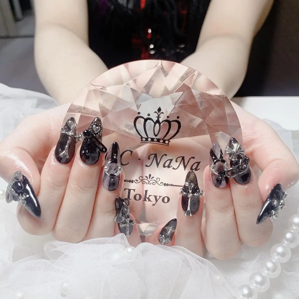 ネイル アートネイル チークネイル フラッシュネイル ハート キラキラネイル CCNaNaスカルプ 長さだし専門💎Yoのネイルデザイン