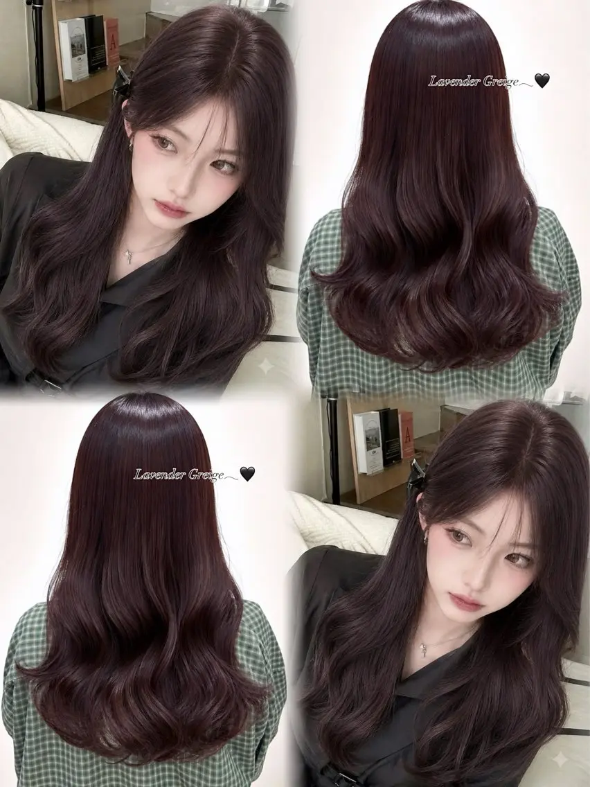 ロング カラー 透明感カラー グレージュ ラベンダーカラー ラベンダーグレージュ ラベンダーグレー カット ヘアカラー トリートメント レイヤー｜ハッシュ｜ ヘアセット 山田寛菜のヘアスタイル