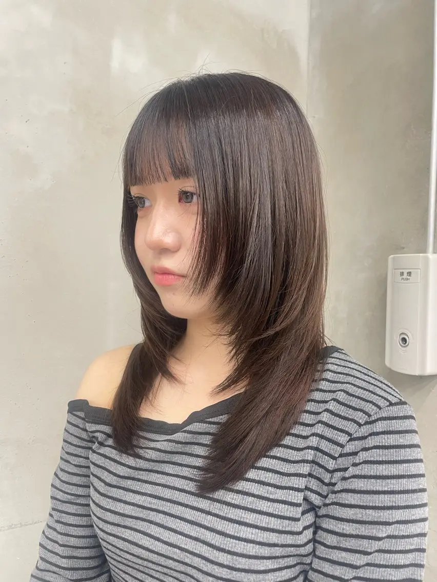 ロング ハッシュカット ロング カット 🐇カット/パーマ /大谷りな🍨🐩のヘアスタイル