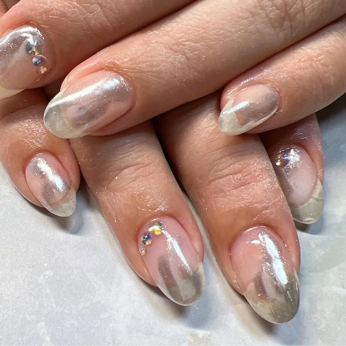 ネイル ジェルネイル ミラーネイル パラジェル coco nailのネイルデザイン