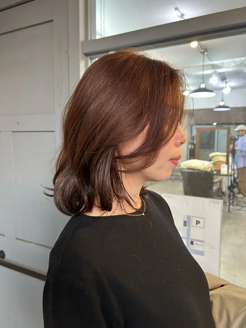 ミディアム 韓国風ヘア 本澤 朋香のヘアスタイル