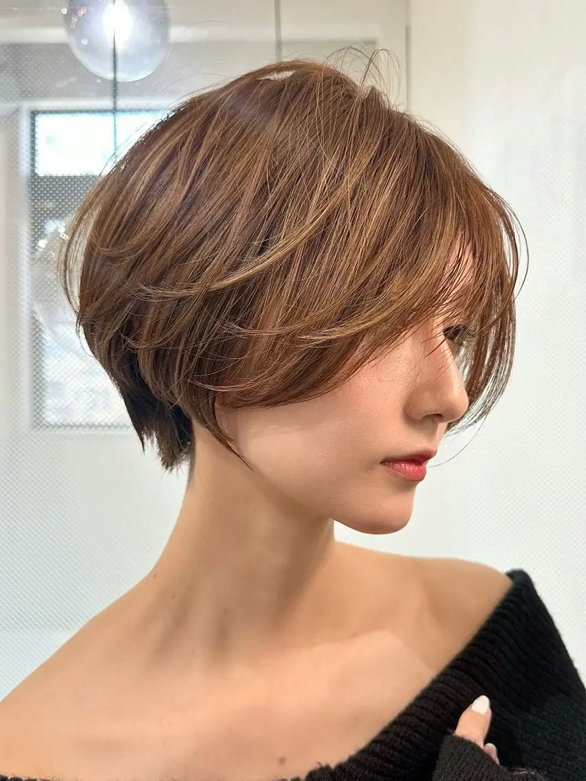 ショート カット ヘアカラー トリートメント ヘッドスパ 縮毛矯正/レイヤー taiga🐯のヘアスタイル