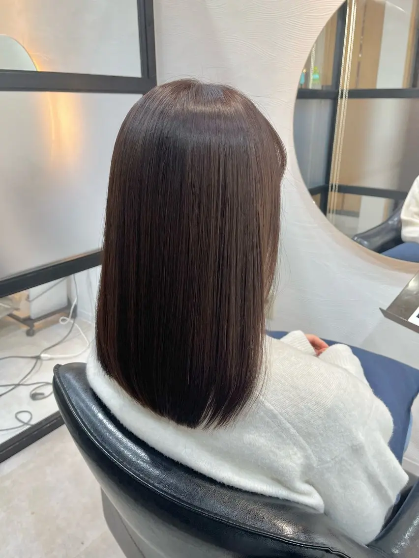 セミロング カラー ブラウンカラー モカブラウン 【ニュアンスカラー・ 髪質改善】スズキカナのヘアスタイル