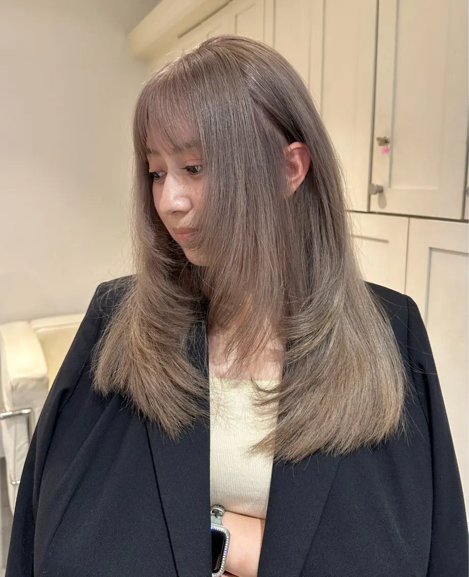 カラー 透明感カラー グレージュ ヘアカラー 松本 るりのヘアスタイル
